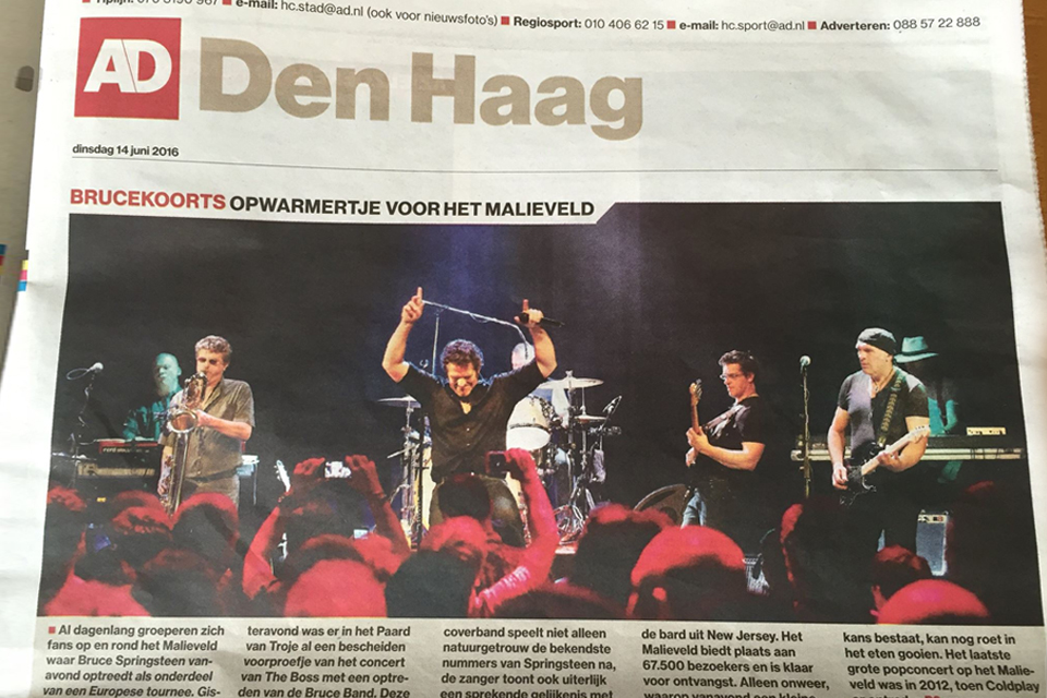 OPWARMEN VOOR SPRINGSTEEN IN DEN HAAG